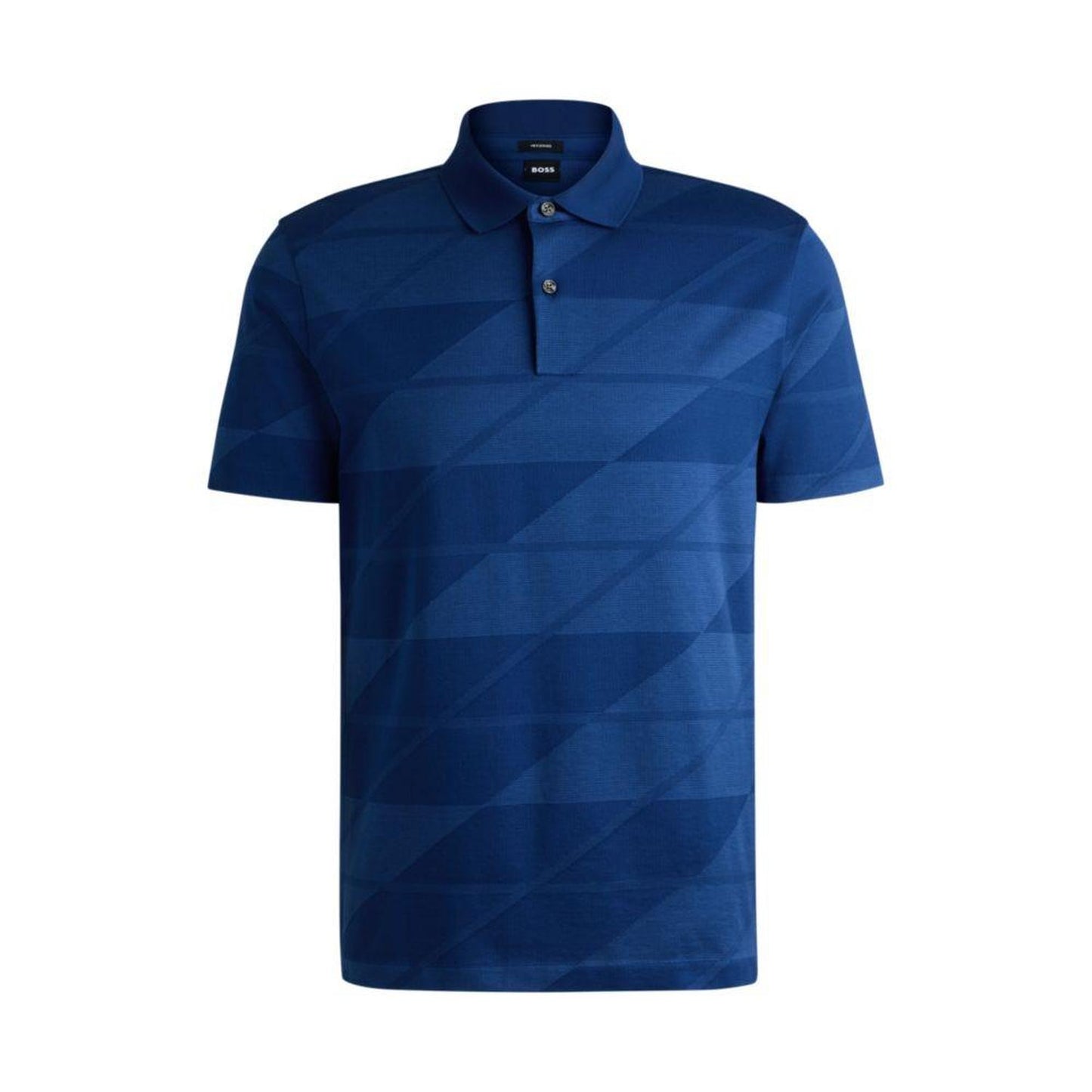 Mercerized-cotton polo shirt with jacquard pattern