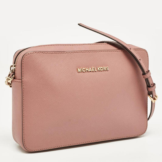 Michael Kors Old Rose Leather Large East West Jet Set Crossbody Bag