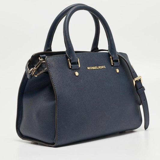 Michael Michael Kors Navy Leather Medium Selma Tote