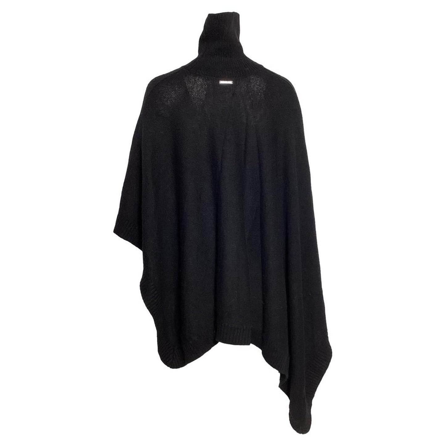 Michael Michael Kors Turtleneck Poncho in Black Merino Wool