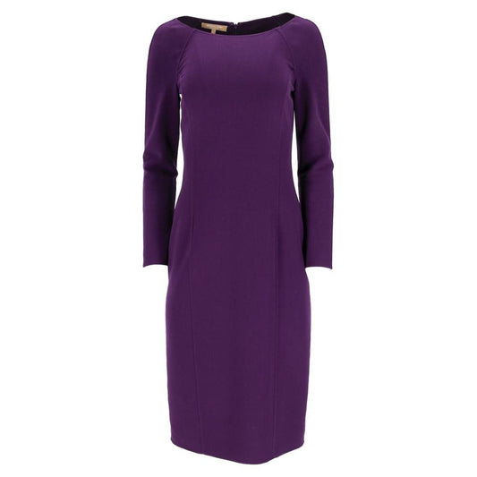 Bodycon Pencil Dress in Purple Virgin Wool
