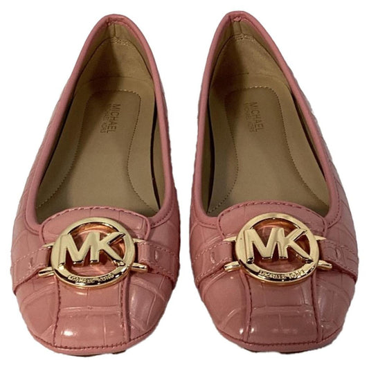 Fulton Moccasin in Primrose Pink Crocodile Embossed Leather