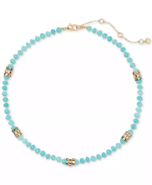 Gold-Tone Crystal & Bead Collar Necklace, 16" + 3" extender