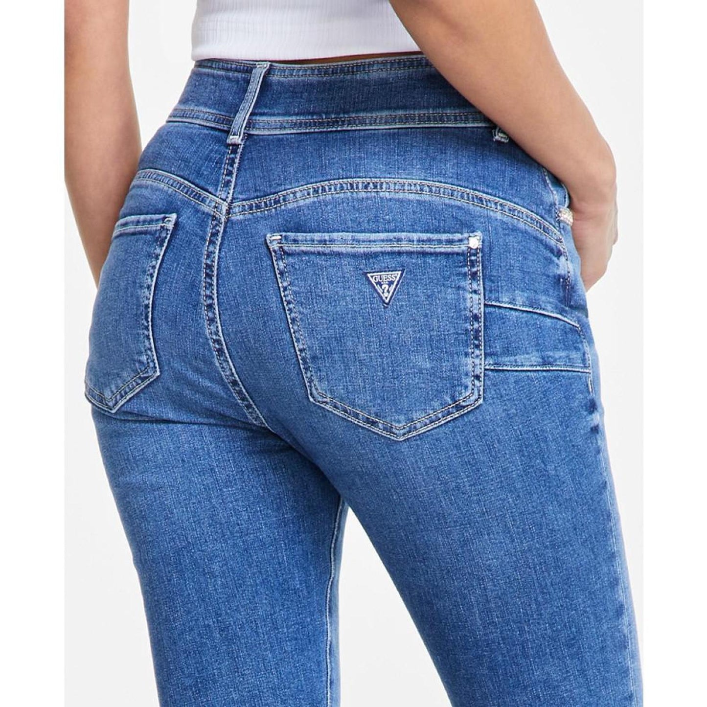 Women's Rhinestone Trimmed Skinny Ankle Jeans