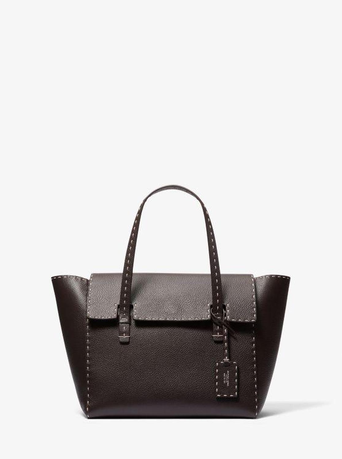 Sophia Hand-Stitched Pebbled Leather Satchel