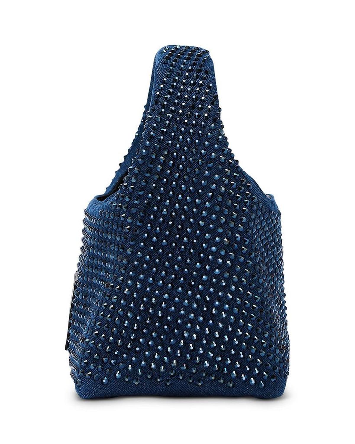 The Crystal Denim Mini Sack Bag