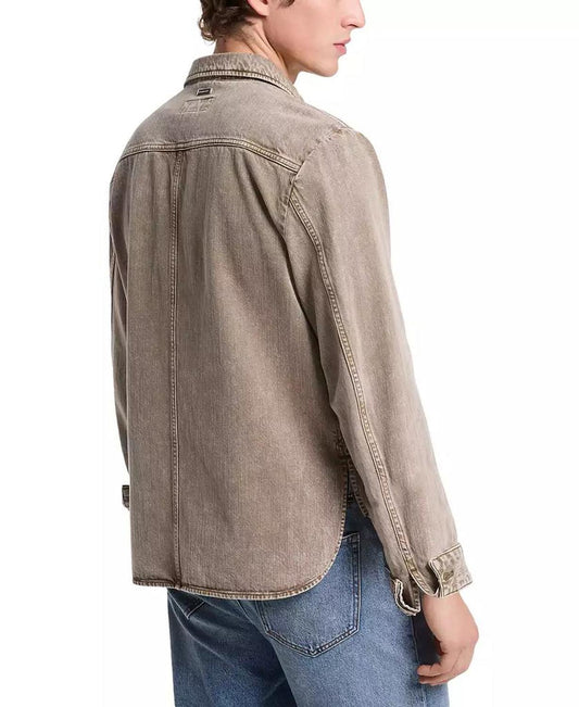 Men's Regular-Fit Pigment-Dyed Denim Shirt Jacket