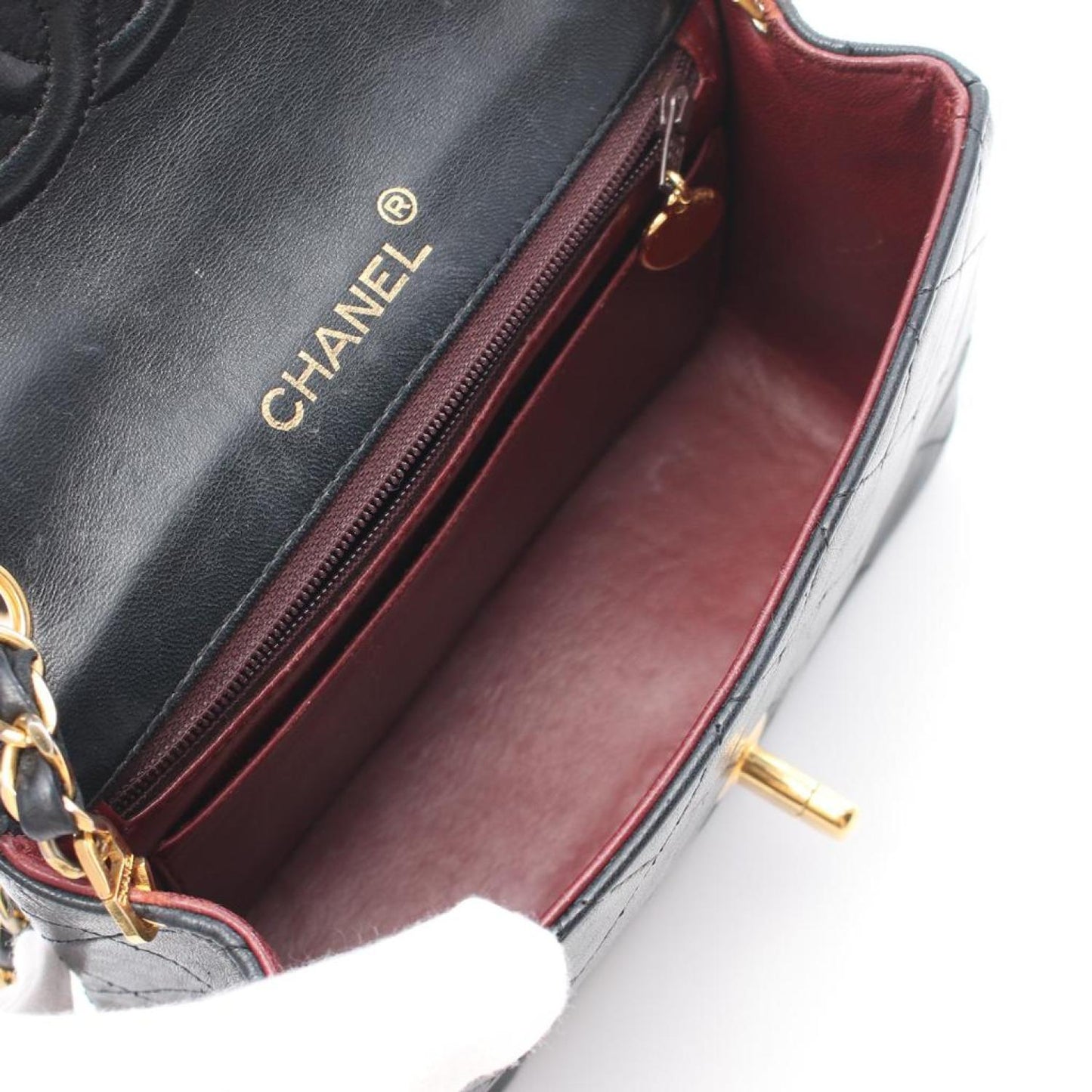 Mini Matelasse Chain Shoulder Bag Lambskin Gold Hardware Vintage