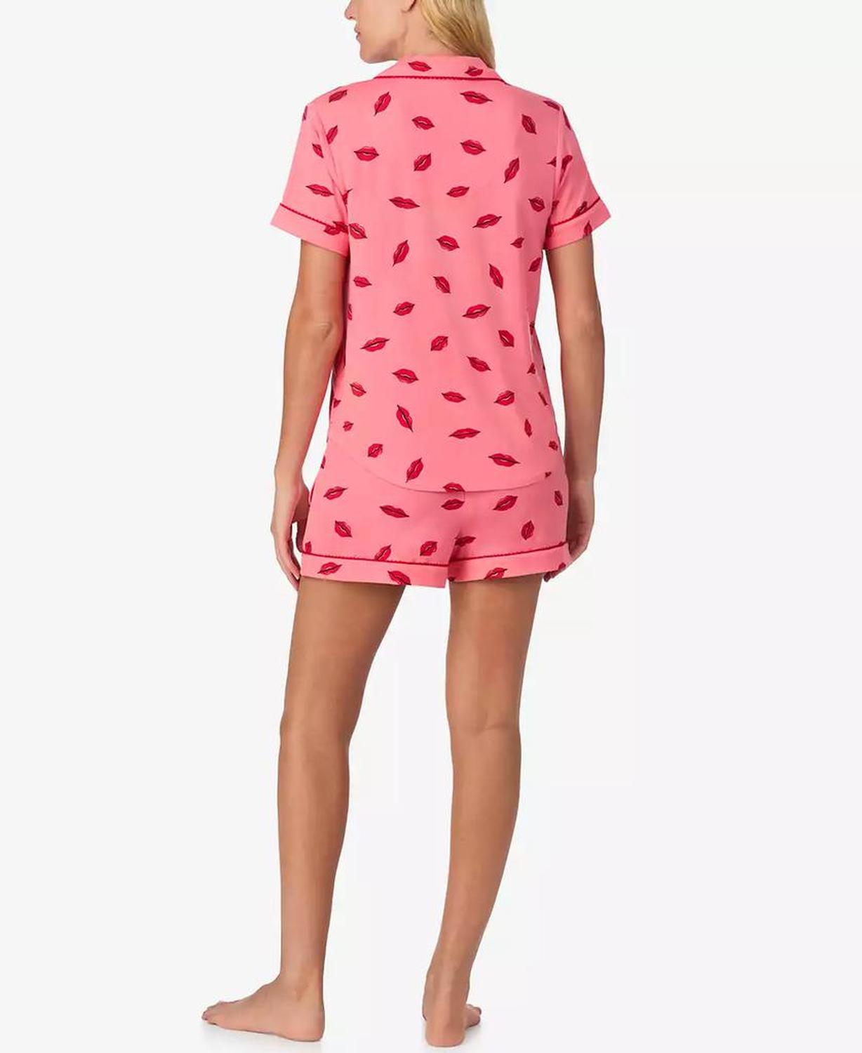 Women's 2-Piece Sleepwear Short-Sleeve Shirt and Pajama Shorts Set