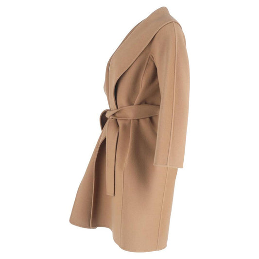 S Belted Shawl Coat in Brown Cashmere
