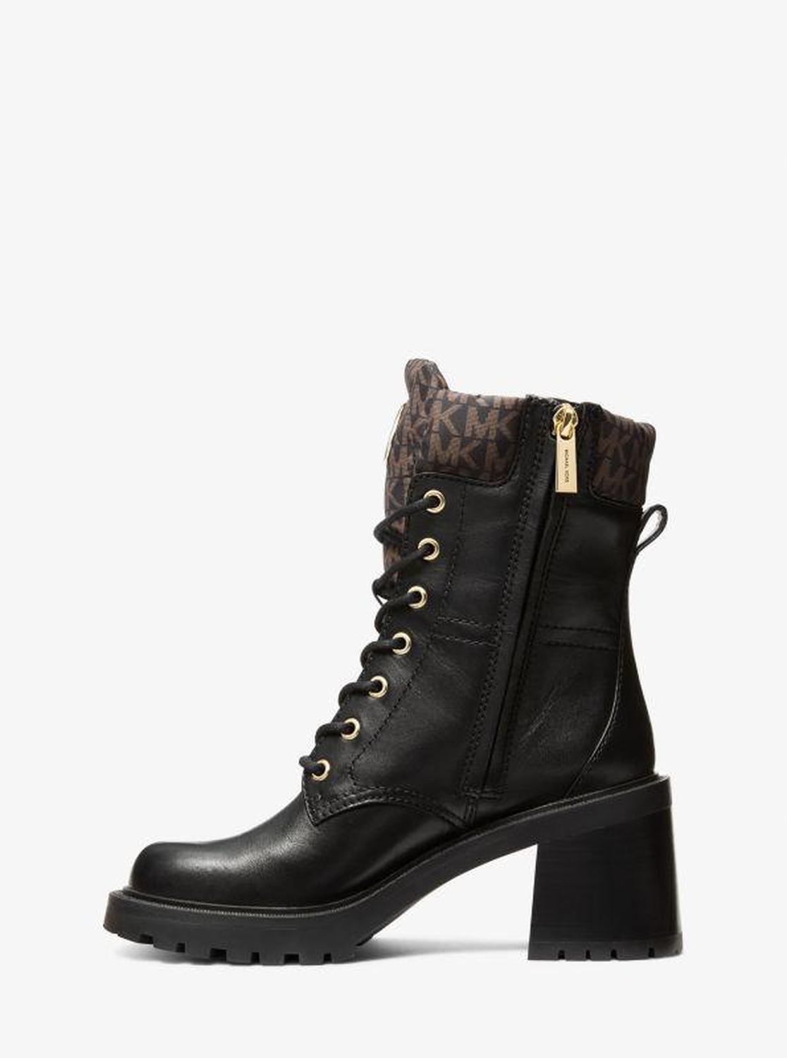 Cade Leather and Signature Logo Combat Boot