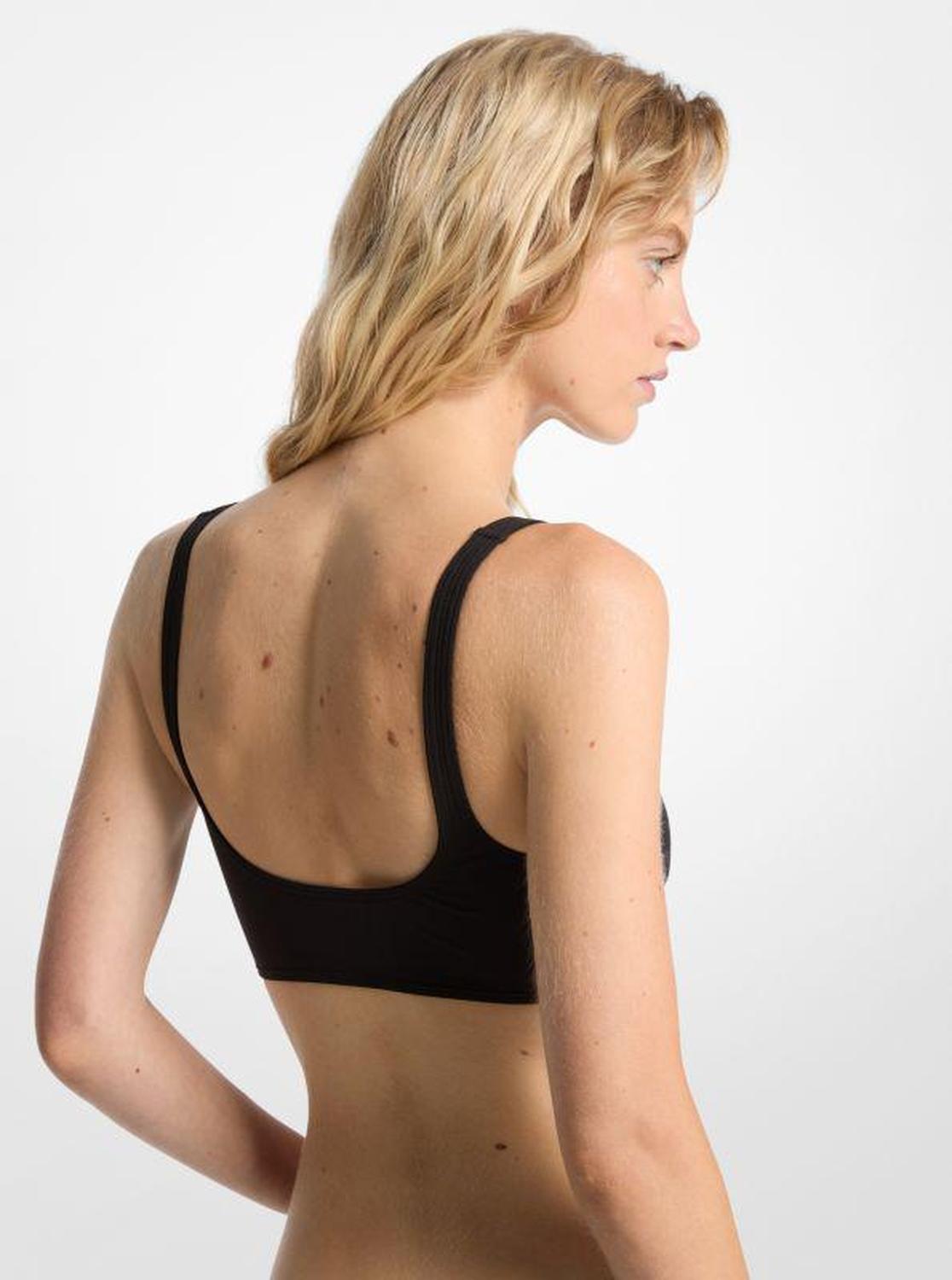 Lace-Up Stretch Nylon Bikini Top