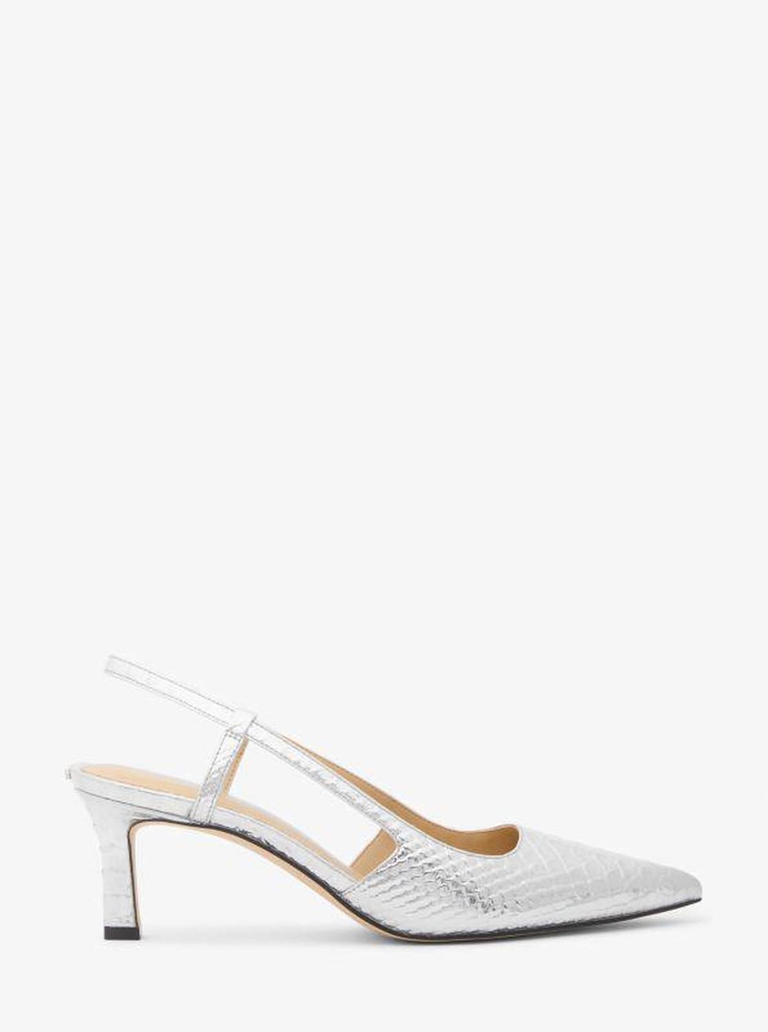 Alora Metallic Snake Embossed Leather Slingback Pump