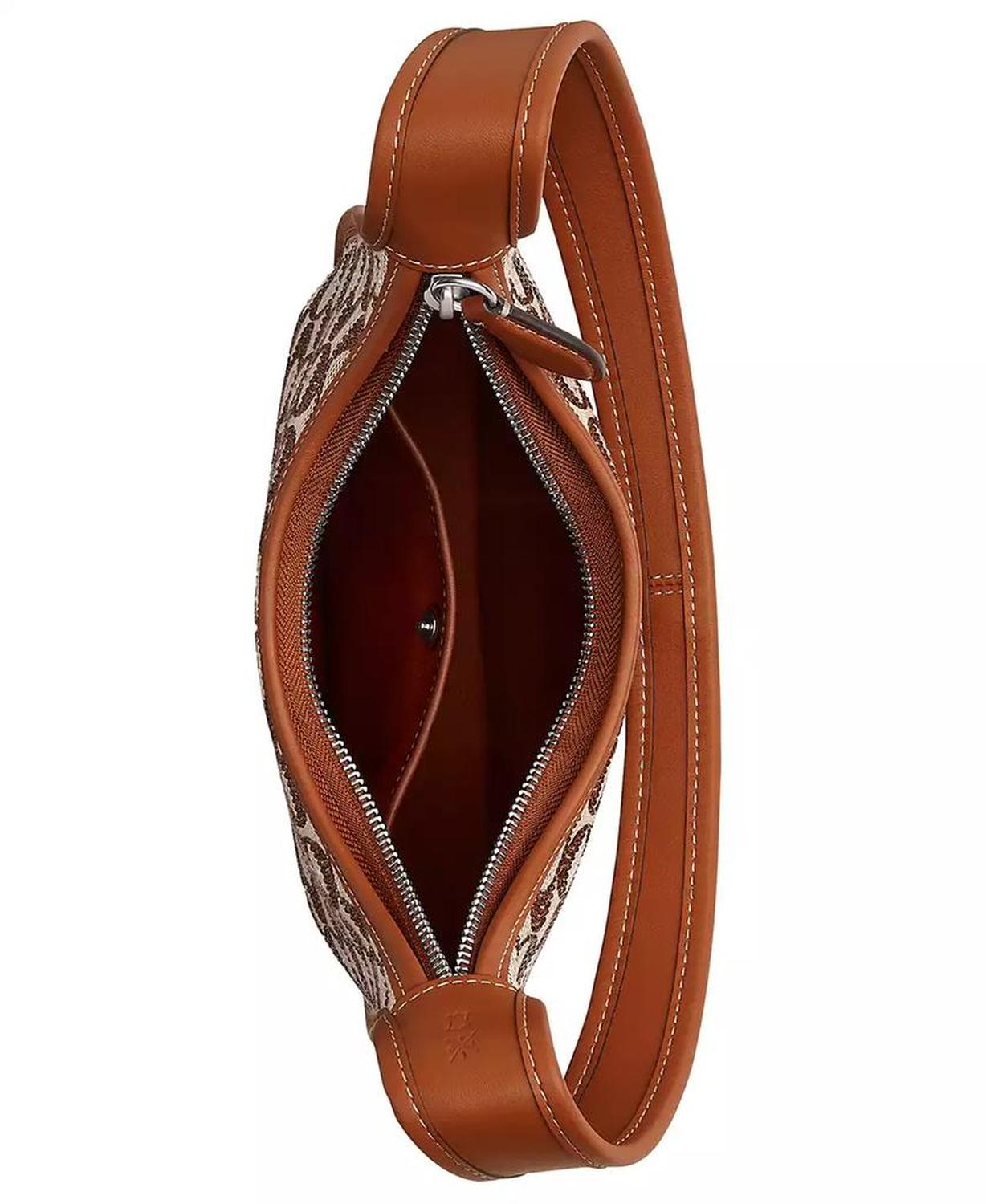 Originals Small Crystal Signature Jacquard Curve Zip Shoulder Bag