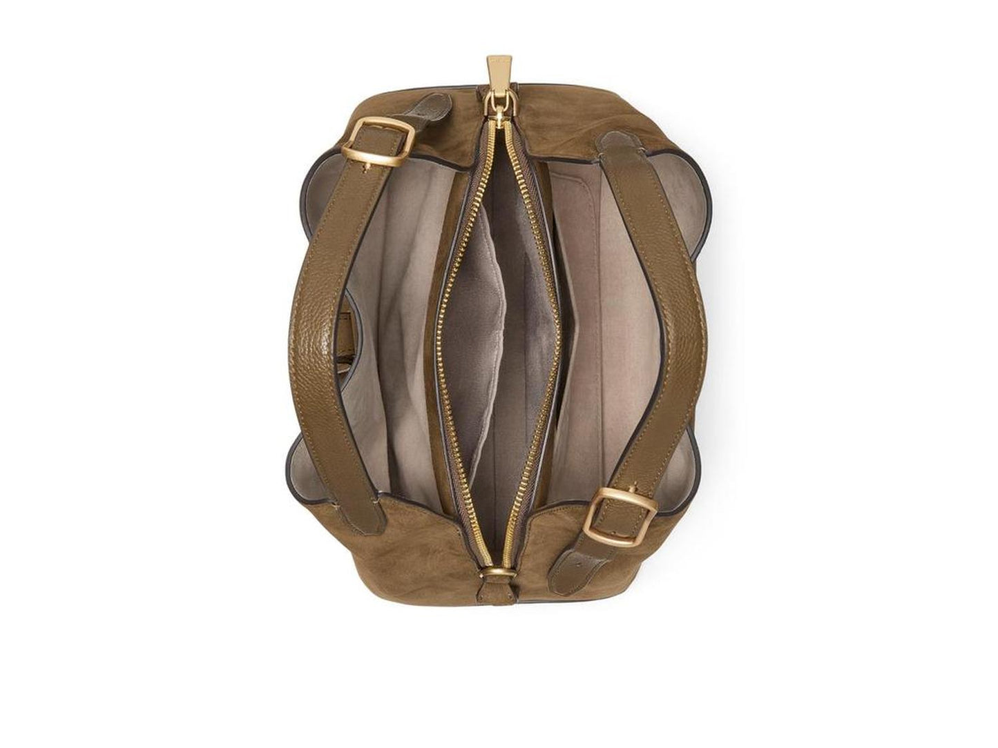 Deco Pebbled Leather And Suede Crossbody Tote