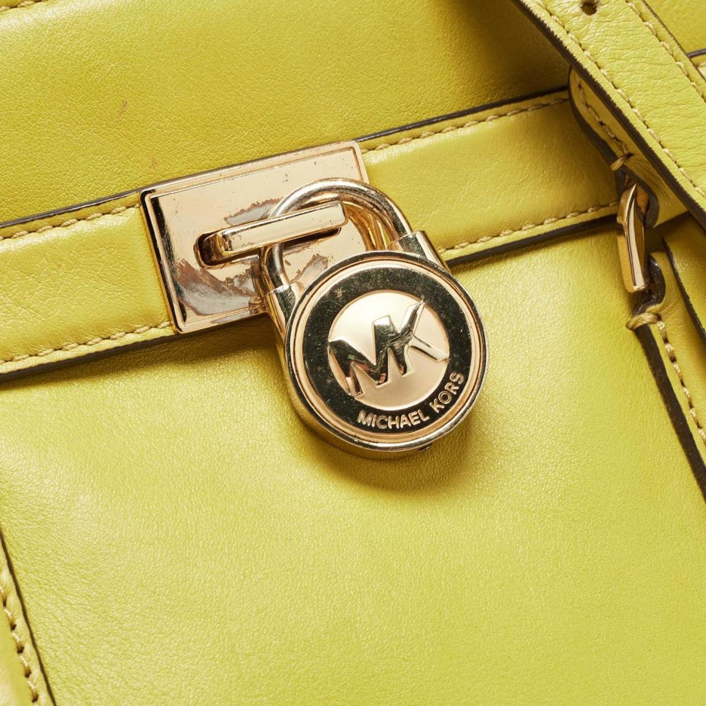 Michael Kors Lime Leather Hamilton Tote