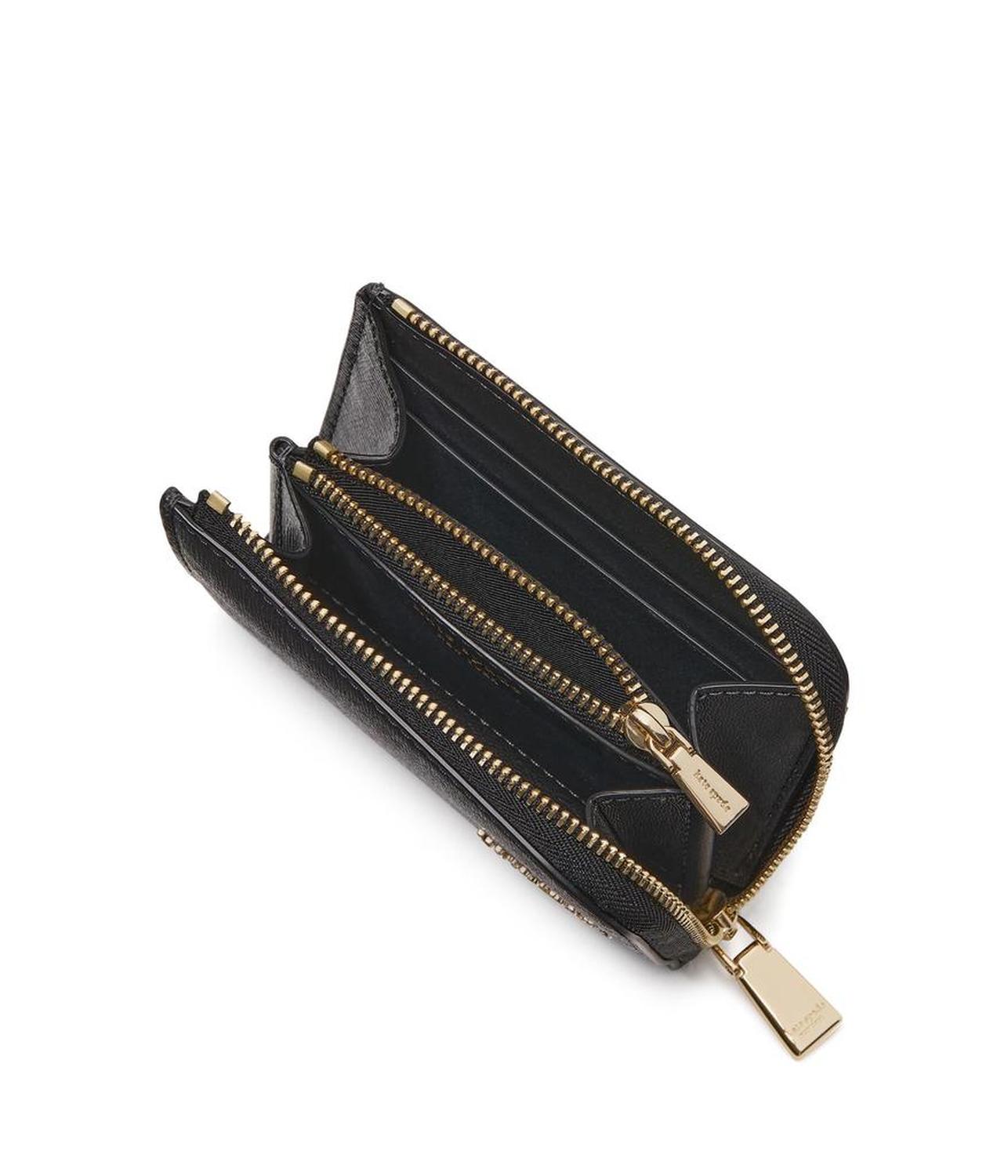 Devin Saffiano Leather Zip Card Case