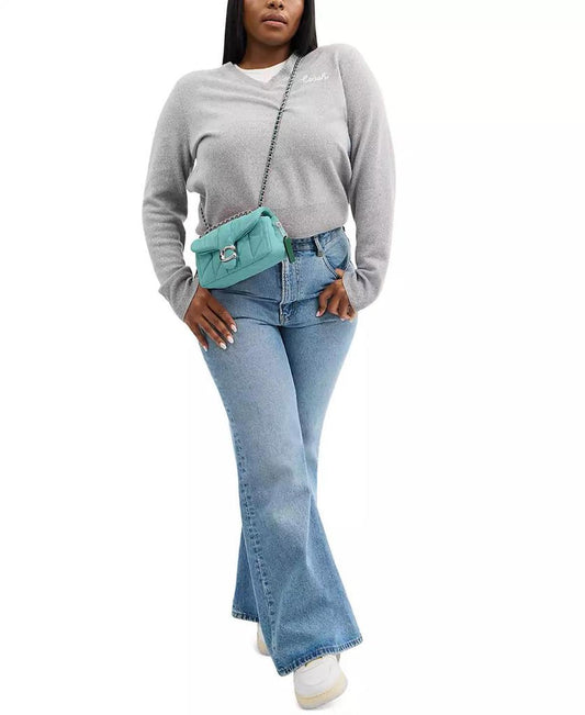 Tabby 20 Quilted Denim Shoulder Bag