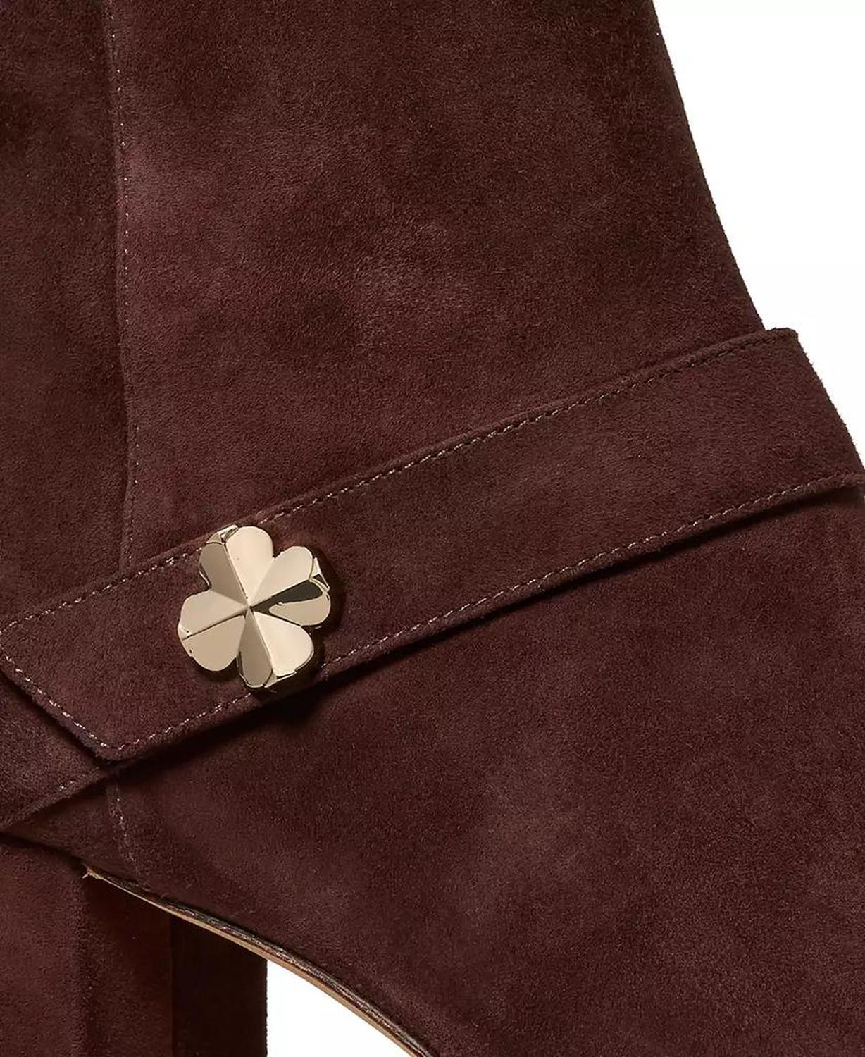 Women's Spade Flower Block Heel Ankle Booties