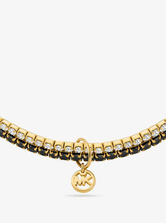 Precious Metal-Plated Brass Double Wrap Tennis Bracelet