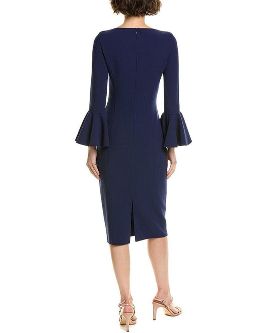 Crepe Wool-Blend Sheath Dress