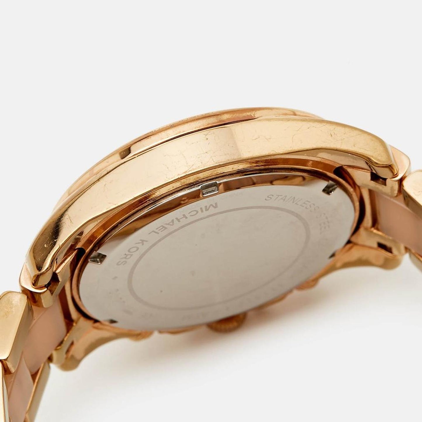 Michael Kors Champagne Gold Plated Stainless Steel Acetate Blair Mk5943 Women's Wristwatch 38 Mm