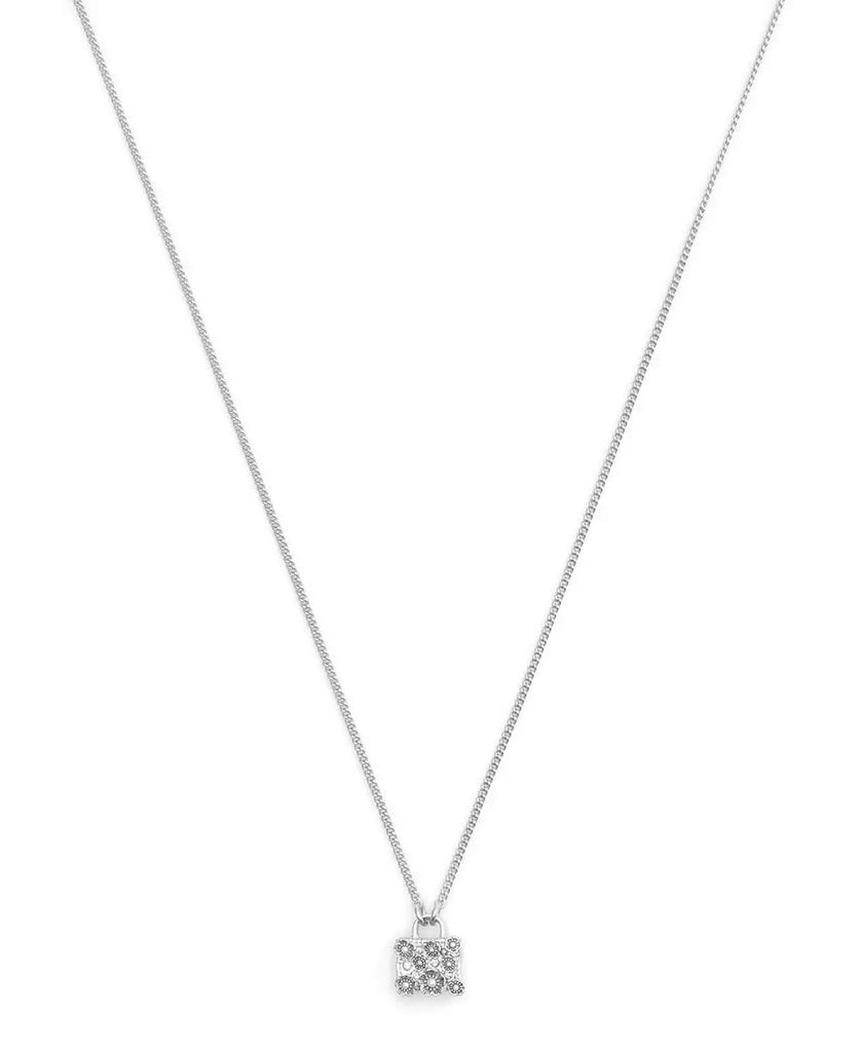 Faux Cultivated Pearl Signature Tea Rose Handbag Pendant Necklace