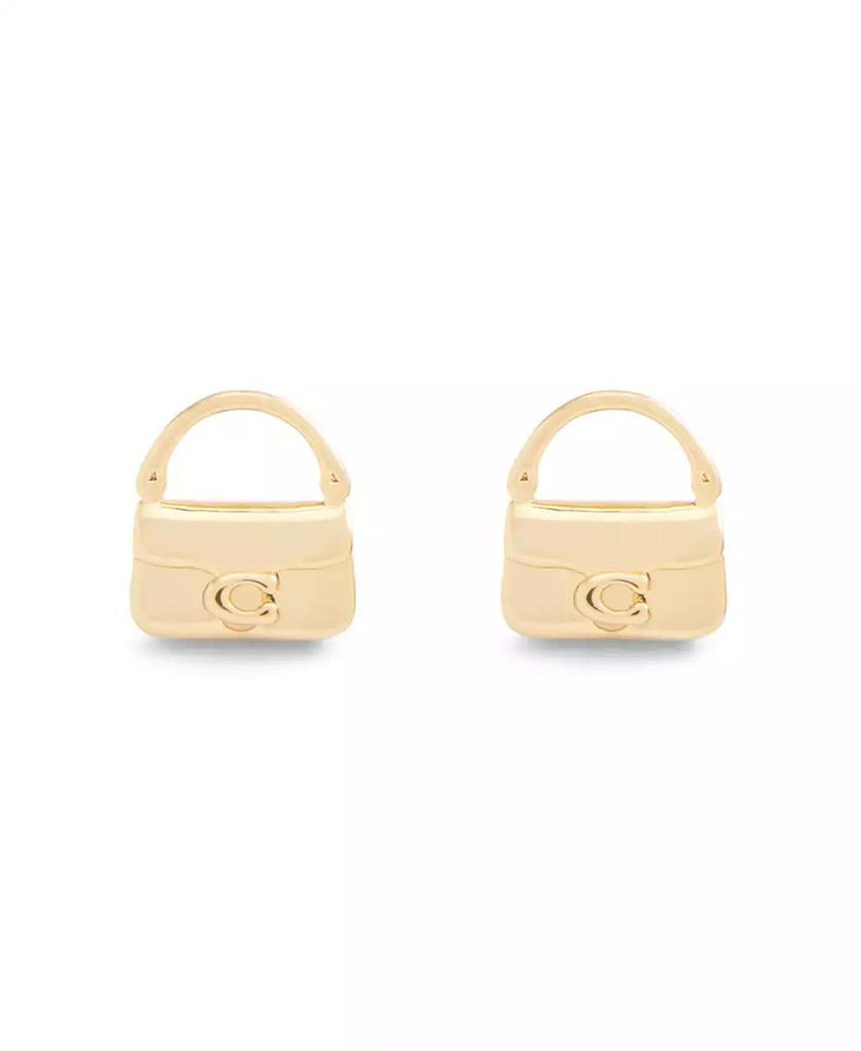 Gold Signature Handbag Stud Earrings