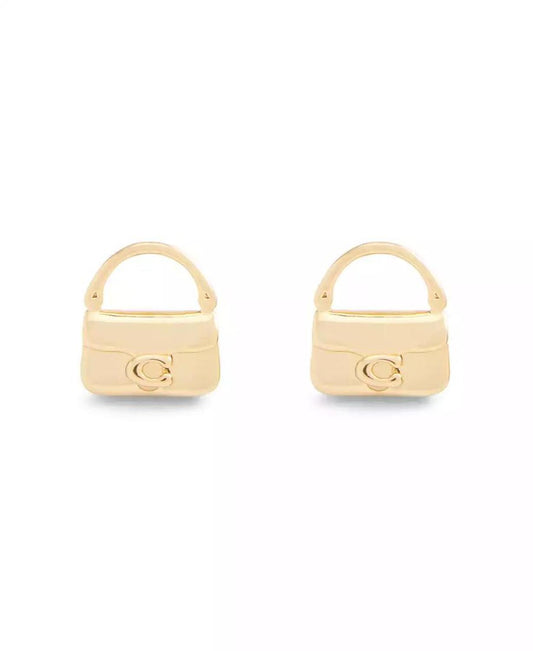 Gold Signature Handbag Stud Earrings