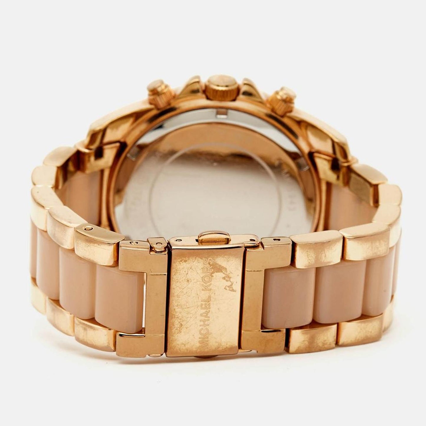 Michael Kors Champagne Gold Plated Stainless Steel Acetate Blair Mk5943 Women's Wristwatch 38 Mm