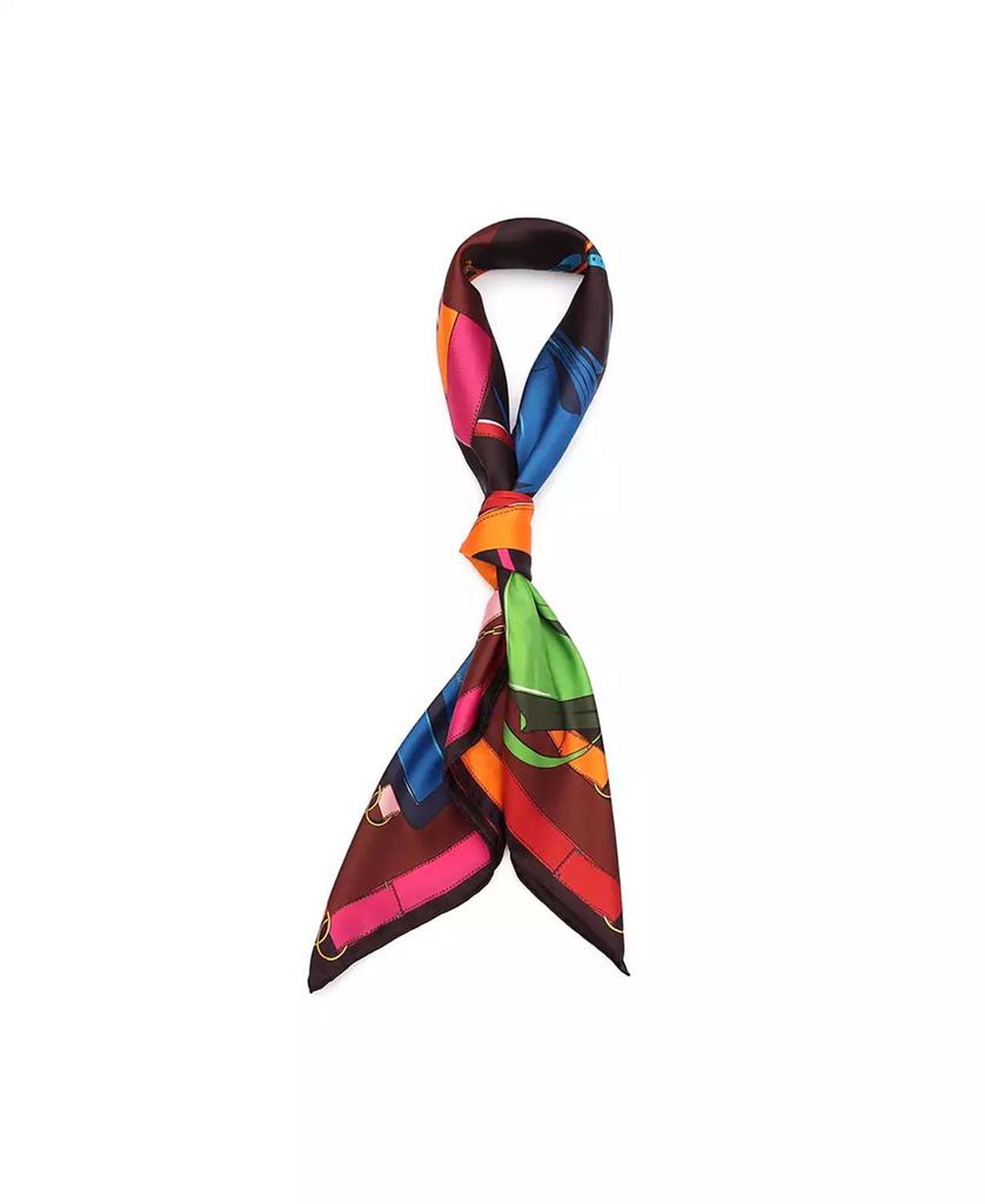 Women's Bag Print Silk Square Scarf