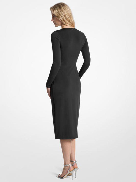 Ruched Stretch Matte Jersey Dress