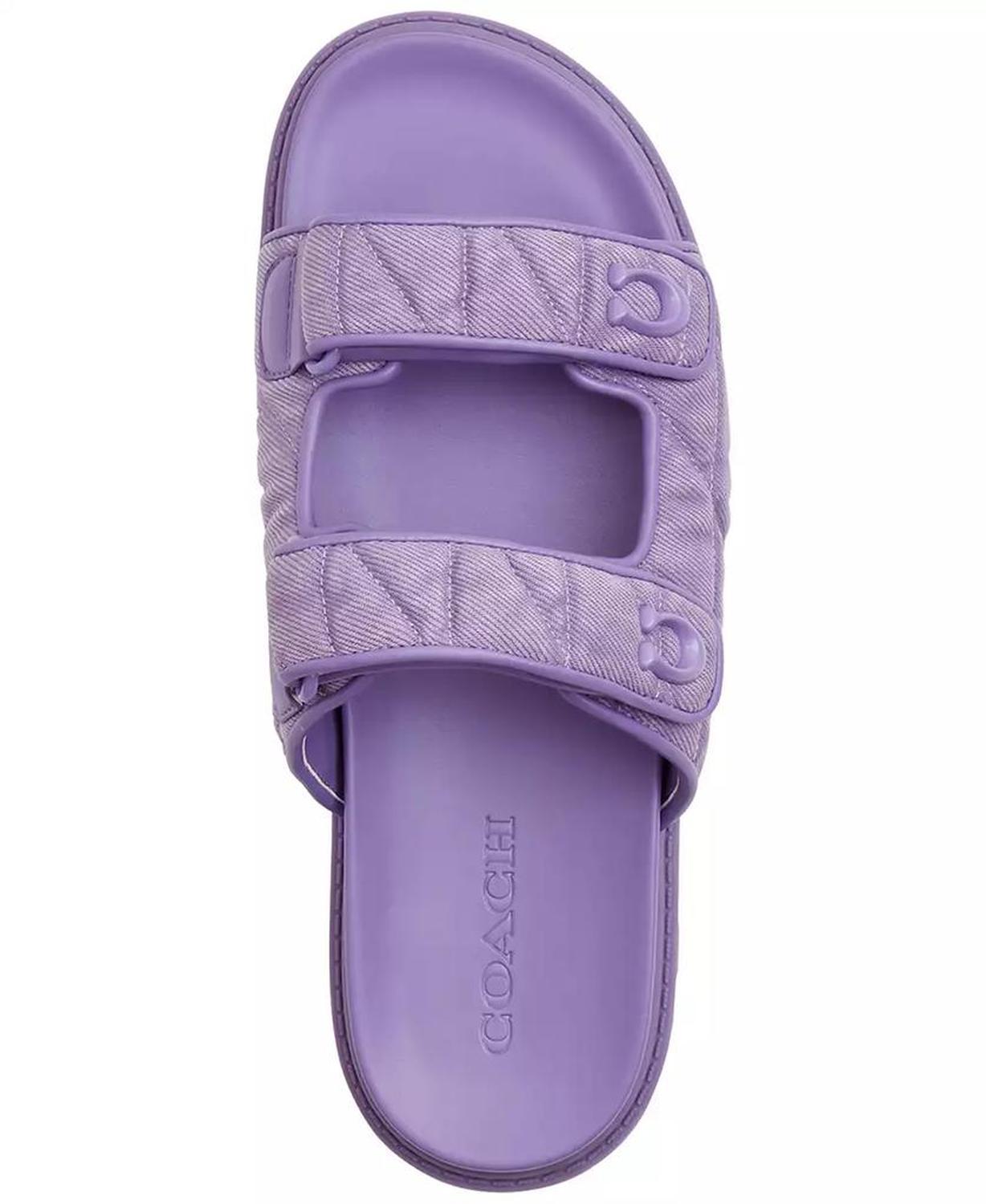 Women's Sculpted C Quilted Washed Denim Double Band Sandals