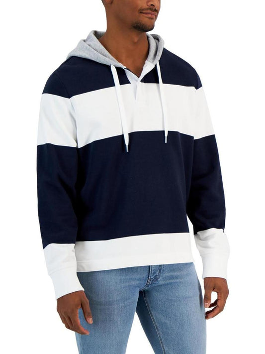 Mens Button Front Heathered Hoodie