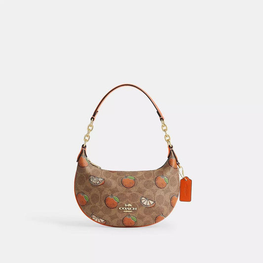 Mini Payton Bag In Signature Canvas With Orange Print