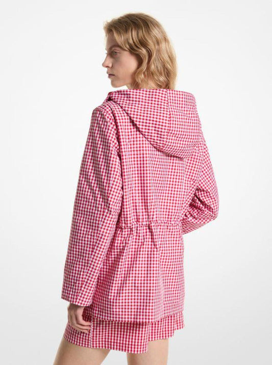 Logo Tape Woven Gingham Anorak