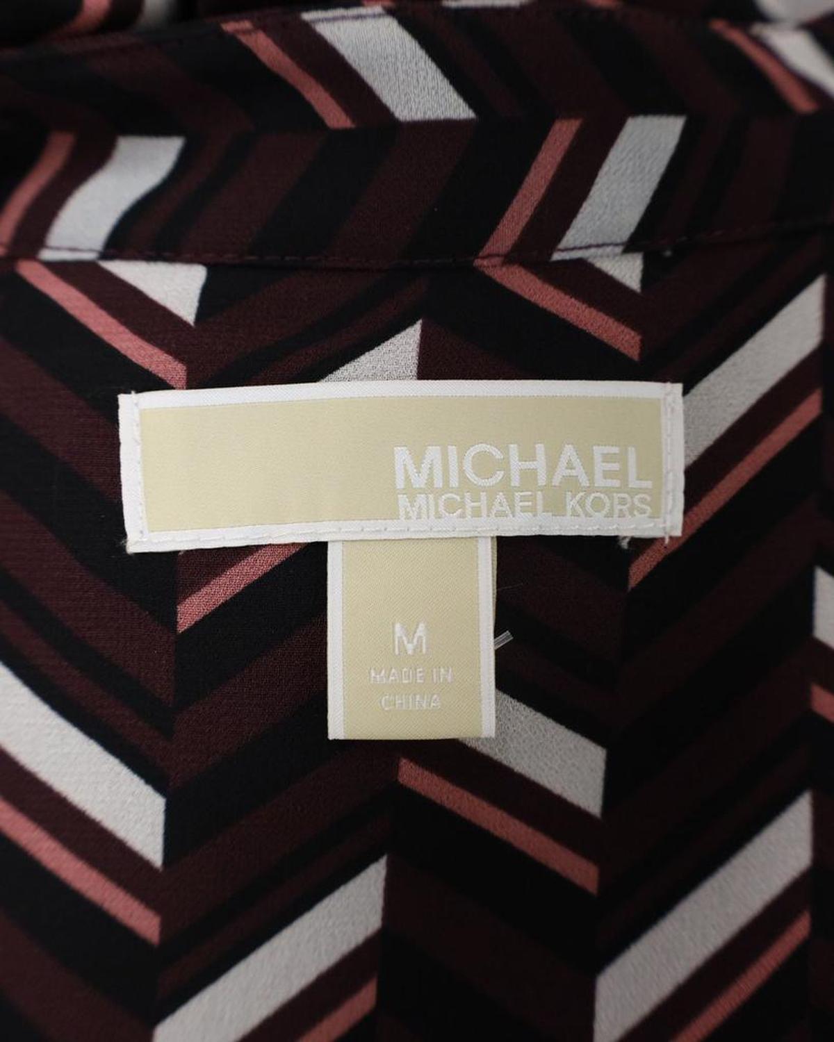 Chevron-print Midi Dress in Purple Polyester