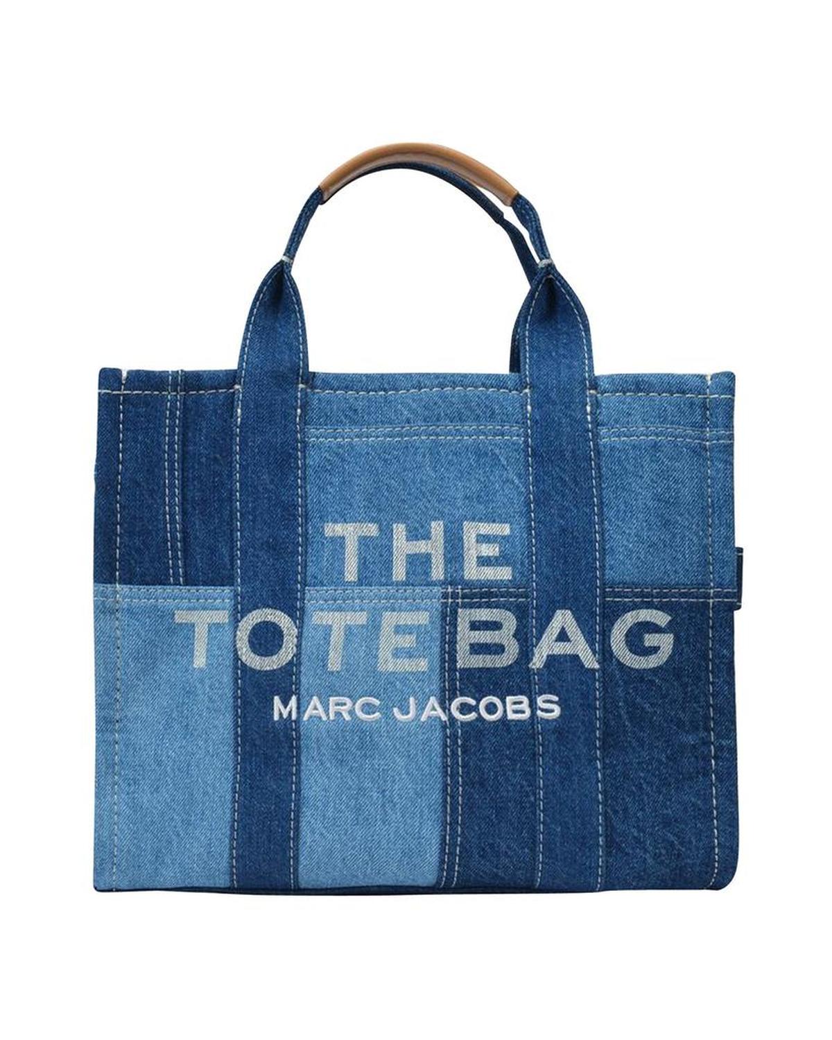 Medium Traveler Tote in Blue Denim Cotton