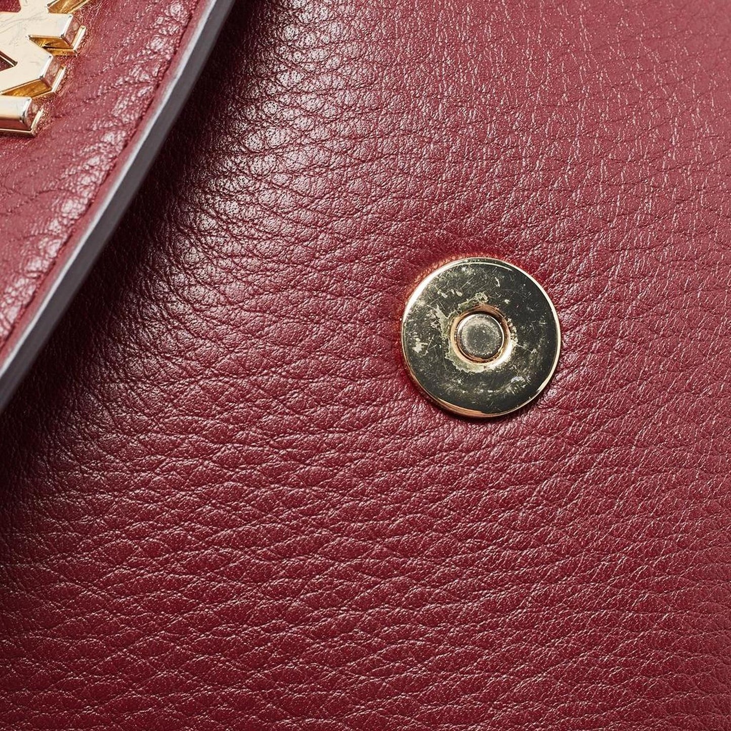 Michael Kors Burgundy Leather Mott Crossbody Bag