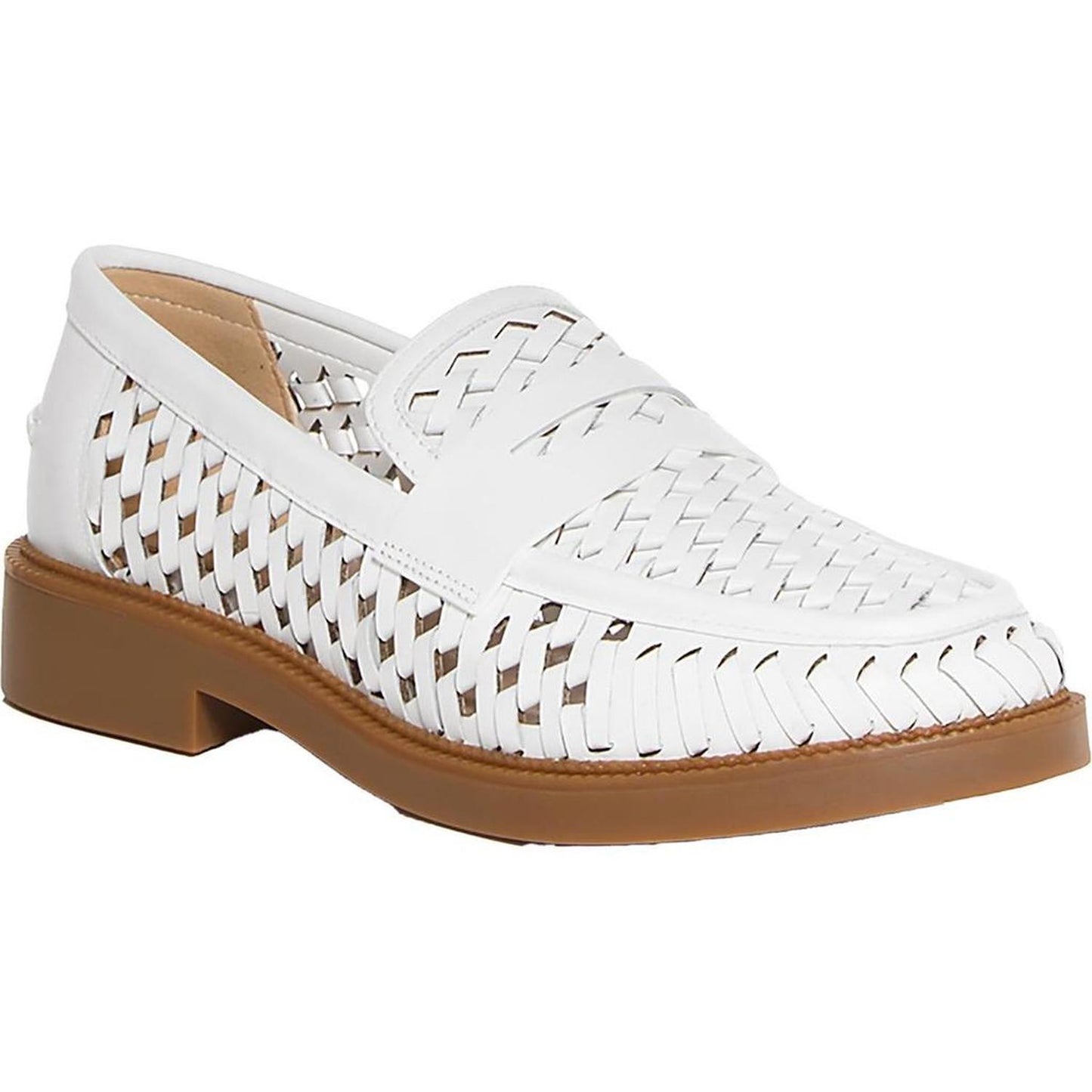 EDEN Womens Eyelet Leather Loafers