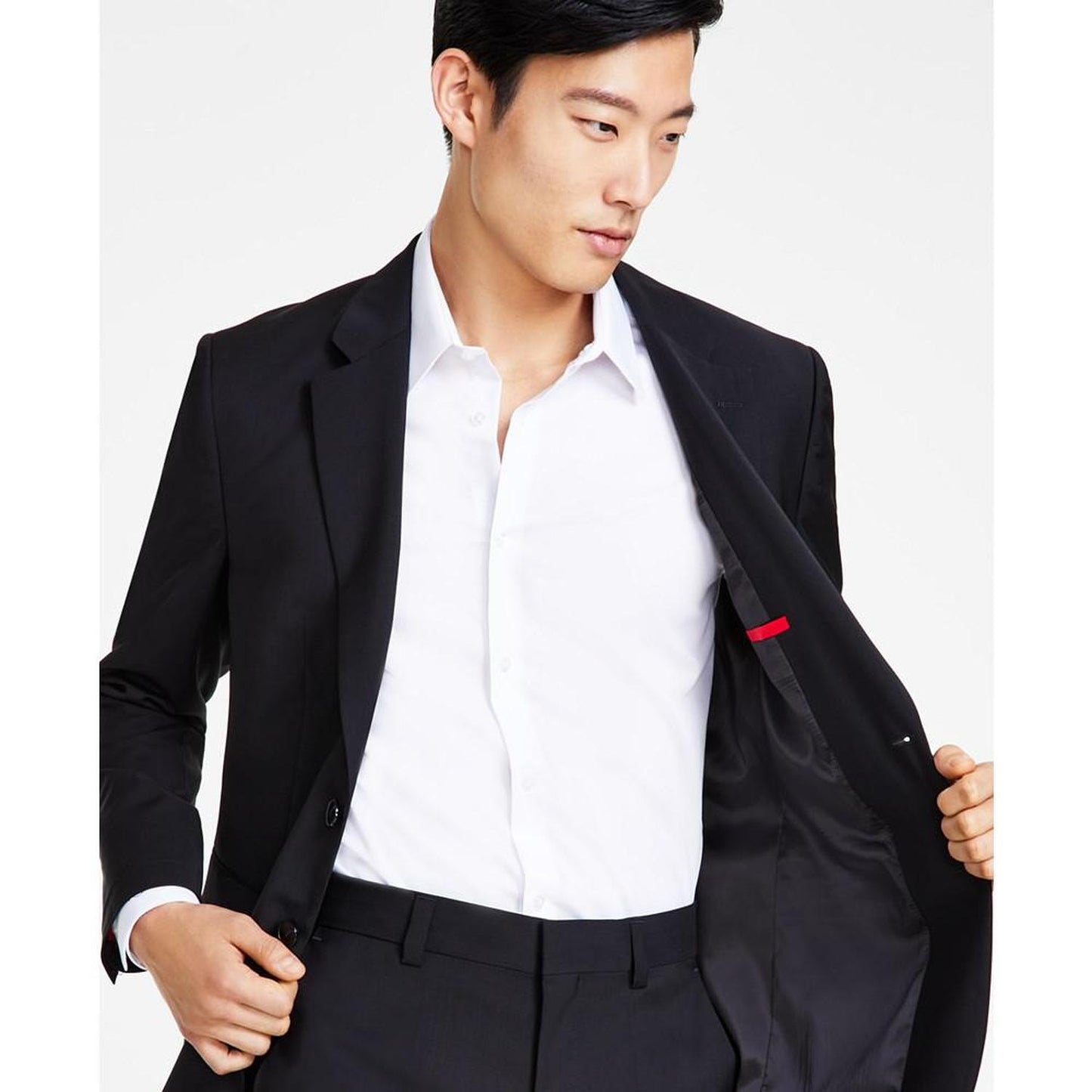 Boss Men's Modern Fit Black Wool Suit Jacket