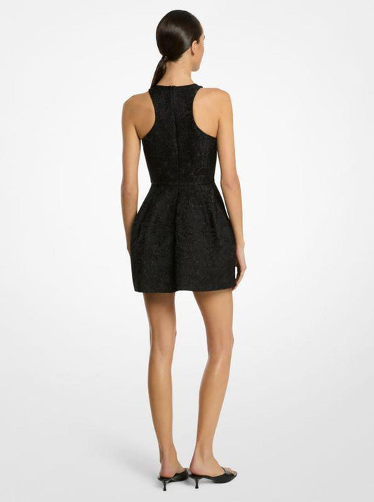 Floral Matelassé Racerback Bubble Dress