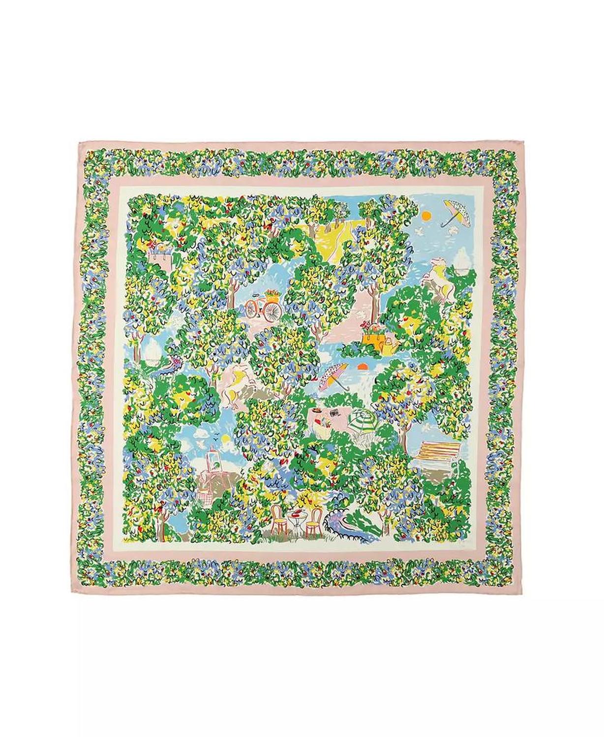 Women's Springtime Gardens Silk Square Scarf