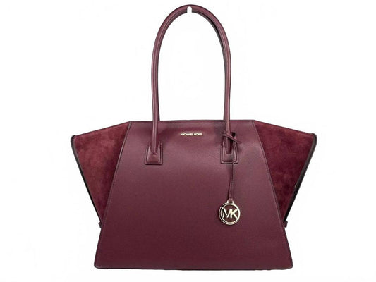 Women's Avril Suede Leather Top Zip Satchel Bag In Oxblood Red