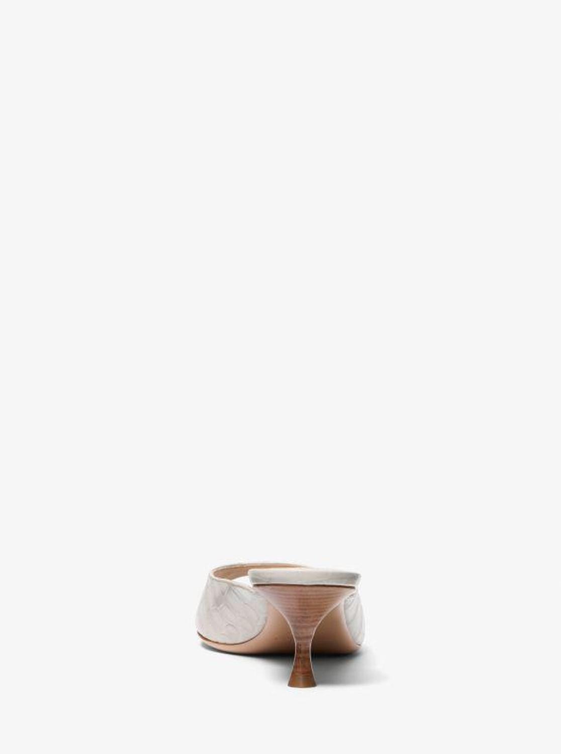Arianna Crocodile Embossed Leather Mule