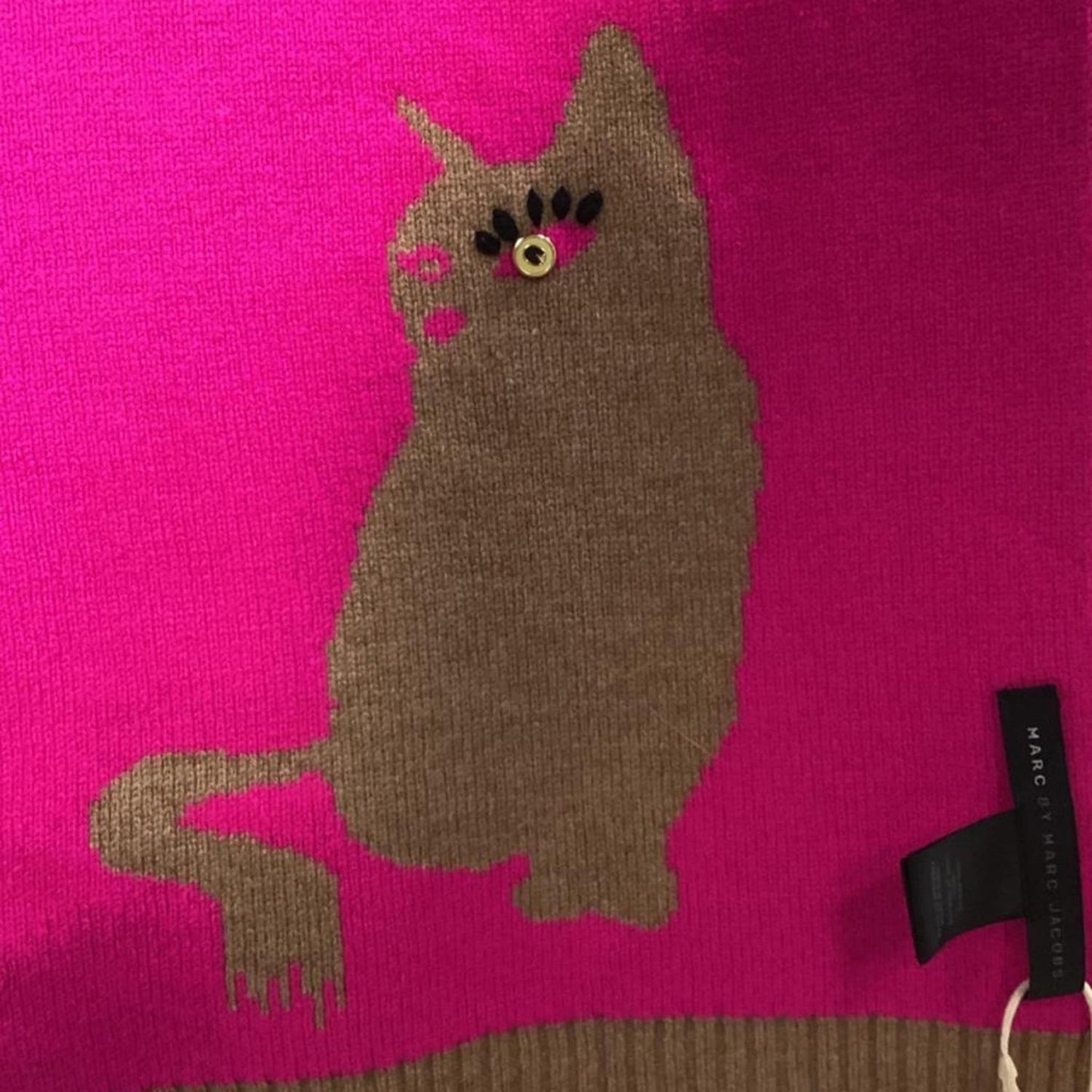 Marc by Cat Scarf and Gloves in Pink and Brown Wool