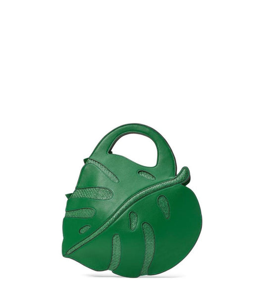 Playa Leather And Straw 3D Leaf Tote