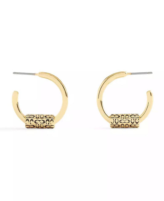 Small Signature Quilted Tube Huggie Earrings