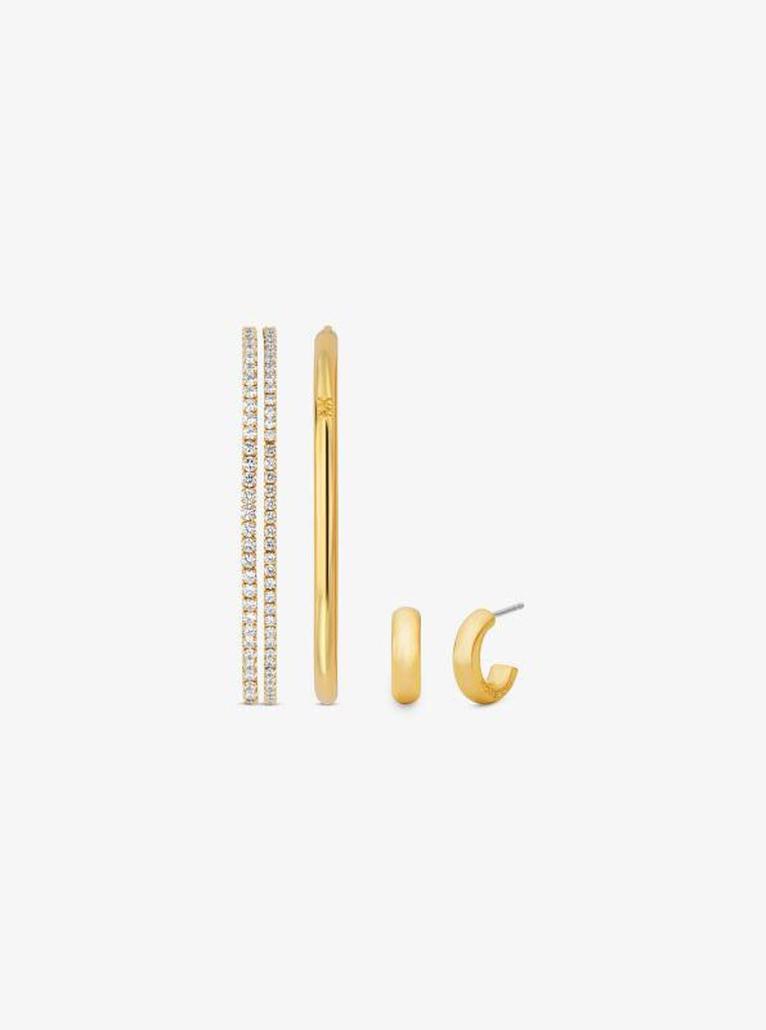 Precious Metal-Plated Brass 3-Piece Pavé Gift Set