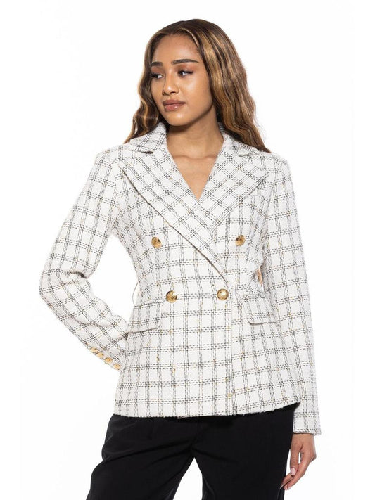 FARRAH TWEED CLASSIC DOUBLE BREASTED JACKET